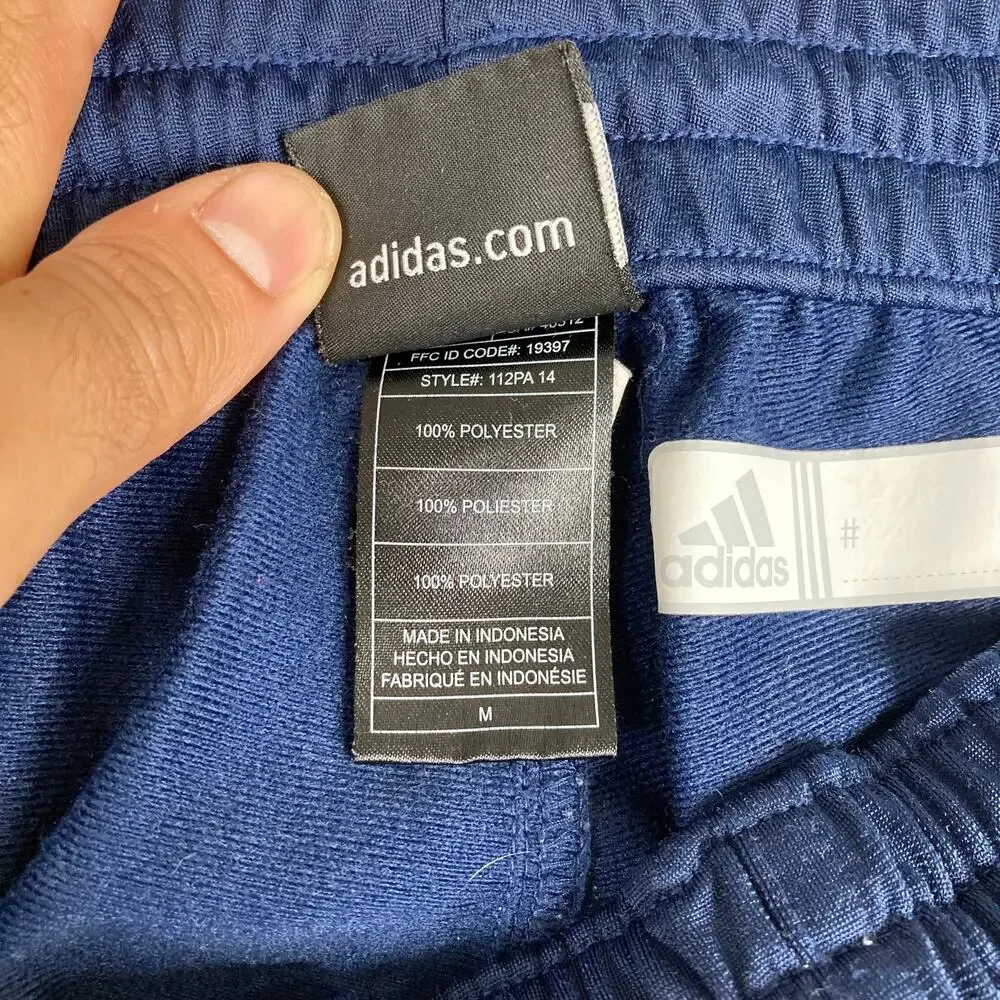 Adidas Pants Mens Size M Navy Flyer Softball Track Athletic Logo Striped‎